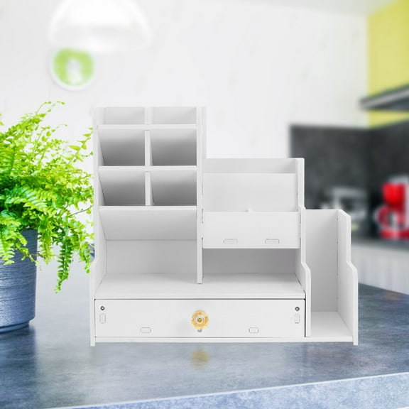 HORIALENCE 1Pack Multi-Functional Storage Rack Slanted Design Pen And Marker Organizer For Office Desk Organiser