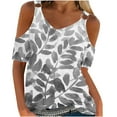 thumbnail image 1 of Blouses pour Femmes, Blouses Décontractées à Manches Courtes Imprimées et Col Rond, 1 of 1