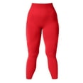 thumbnail image 3 of WTXUE Seamless Leggings For Women, Seamless Leggings Women's Solid Color Butt Tight Sports Pants High Waist Butt Lifting Fitness Pants, Pantalones De Mujer, Red, 3 of 8