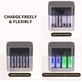 thumbnail image 3 of TEMOGU-AA Chargeur de Pile Rechargeable Compatible avec Piles AA Lithium & NiMH, 8 Emplacements de Charge Rapide Indépendants, Design à Couvercle Rabattable Magnétique, Port d'Entrée USB-C (Adaptateur Non Inclus), 3 of 4