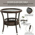 thumbnail image 7 of Patio Novagarden Outdoor Classic Simple Assembly PE Rattan and Tempered Glass Round End Table, Brown, 7 of 7