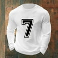 thumbnail image 2 of KeShDi Long Sleeve Shirts for Men Fitness Home Wear Pajamas Fashion Loose Casual Solid Color T-shirt Sports Top White M, 2 of 3