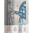 thumbnail image 5 of Sea Turtles Sheer Curtains 2 Panels Set Marine Life Corals Shell Starfish Ocean Vintage Sheer Window Curtains Light Filtering Rod Pocket Voile Drapes for Bedroom Living Room 52"X108", 5 of 8