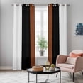 thumbnail image 5 of Brown Black White Kitchen Curtains 84 Inch Length, Contemporary Boho Modern Art Grommet Top Bedroom Living Room Curtains, Light Filtering Cafe Curtain Drapes 2 Panels Set 84''x84'', 5 of 9