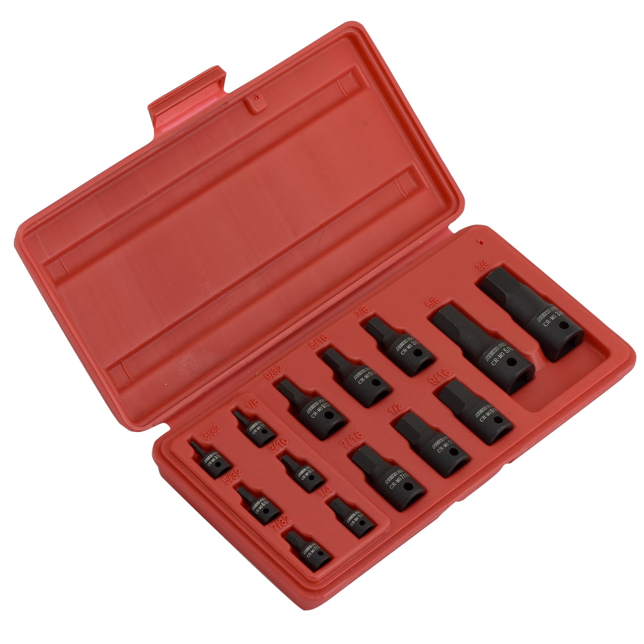 NEIKO 01142B Allen Bit Socket Set | 14 Piece | SAE | 3/32” to 3/4" | 1/4", 3/8” and 1/2" Drive | Cr-Mo Impact Grade