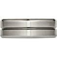 thumbnail image 3 of Titanium Brushed And Polished 8mm Grooved Beveled Edge Band (Size 8.5) Made In China tb171-8.5, 3 of 5