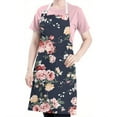thumbnail image 5 of Pioneer Flower Floral Print Pattern Apron-Garden Aprons for Women with Pockets-Cotton Linen Waterproof Kitchen Cooking Gardening Aprons Adjustable for Kitchen,Cooking,BBQ and Salon 33x27 Inch, 5 of 7