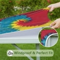 thumbnail image 6 of Colorful Tie Dye Pattern Square Fitted Tablecloth with Elastic Edge,Square Table Cover,Washable Elastic Table Cover for Home Kitchen Party Decor 34"x34", 6 of 6