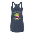 thumbnail image 2 of Wild Bobby, Colorful Softball Girl, Sports, Women Tri-Blend Racerback Tank Top, Vintage Navy, Medium, 2 of 5