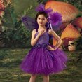 thumbnail image 2 of JAKANYQ Toddler Halloween Girls Princess Dress Tutu Mesh Dress With Wing Fairy Wand Headwear 4pcs Sets Performance, 2 of 7