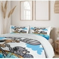 thumbnail image 6 of Ambesonne Moose Duvet Cover Set, Native Animals Cartoon, 2-Calking, Blue White Brown, 6 of 7