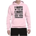thumbnail image 2 of Wild Bobby, I Hate You I Hate This Place See You Tomorrow Gym/Workout Unisex Graphic Hoodie Sweatshirt, Light Pink, Large, 2 of 5