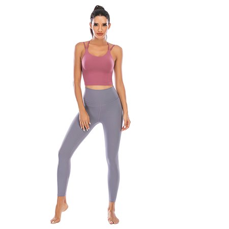 

Cross Back Sport Bras Padded Strappy Criss Cross Cropped Bras for Yoga Workout Fitness