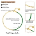 thumbnail image 3 of Fasjewly Gemstone Tenis Bracelet,18K Gold Plated Dainty Crystal Green Emerald Bracelets CZ Chain Link Bracelet Jewellry Gifts for Women Girls, 3 of 7