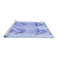 thumbnail image 2 of Ahgly Company Machine Washable Indoor Square Abstract Blue Modern Area Rugs, 7' Square, 2 of 4