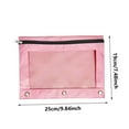 thumbnail image 3 of Pencil Pouch for 3 Ring Binder, Bulk 2 Pack Zipper Pencil Pouch, Clear Window Pencil Case for Binder, Binder Pencil Pouch, Pencil Bag with Zipper, Office Supplies, Pink, 3 of 9