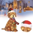 thumbnail image 3 of JUNWELL Christmas Fluffy Doodle Dog Decoration With LED Light String Merry Lovely Plush Dog For Yard Decoration, 3 of 7