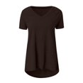 thumbnail image 5 of Sweet Home Farm V Neck T Shirts for Women Summer Tops Plus Size Short Sleeve High Casual Tunic To Wear With Leggings Short Sleeve Shirts for Women Brown, 5 of 5