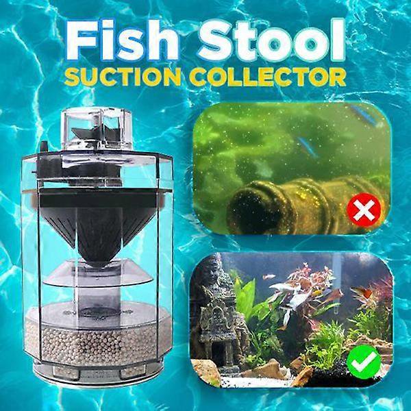 Fish Stool Suction Collector for Fish Tank Automatic Fish Fecal Filter Increase Oxygen & Cleaning Aquarium 16*9cm