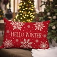thumbnail image 2 of Hello Winter Snowflake Christmas Throw Pillow Cover 18x18 Inch Green Outdoor Christmas Decorations Xmas Seasonal Holiday Decorative Throw Pillow Case for Home Living Room Couch Porch Decor, 2 of 6