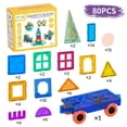 thumbnail image 5 of Set de construcción magnético TEMI Magnetic Tiles, 80 piezas, para niños a partir de 3 años, 5 of 5