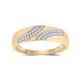 thumbnail image 3 of FB Jewels 10kt Yellow Gold His Hers Round Diamond Cluster Matching Wedding Set 1/2 Cttw Size 5, 3 of 4