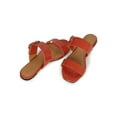 thumbnail image 4 of Women's Crocodile Embossed Double Strap O Buckle Slide Flat Sandals 19698, 4 of 6