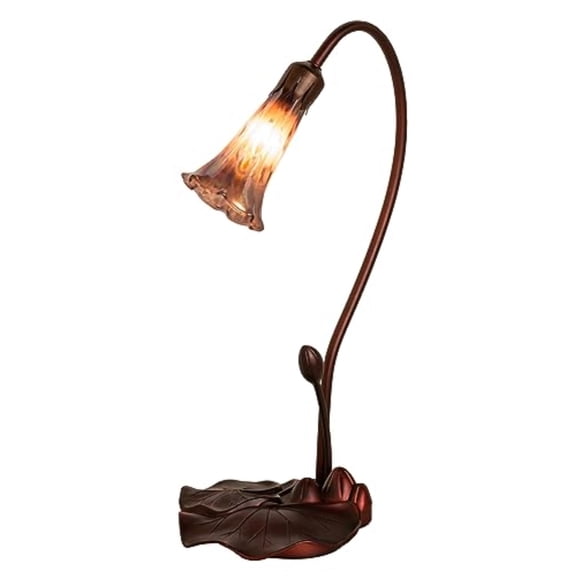 16" High Purple Iridescent Tiffany Pond Lily Accent Lamp