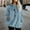 Blue Sweatshirt for Winter, variant on XPMWRP Women's Floral Print Drawstring Sweatshirt Casual Loose Crewneck Double Sided Fleece Long Sleeve Shirts Graphic Pullover Tops Shirt Gray L
