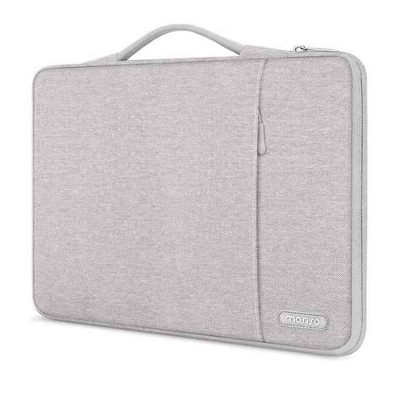MOSISO Laptop Sleeve for MacBook Air 13 inch A2337 M1 A2179 A1932 / Pro 13 M2 M1 A2338 A2251 A2289 A2159 A1989 A1706 A1708,Polyester Vertical Bag with Handle&Pocket, Gray