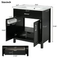 thumbnail image 2 of Harper & Bright Designs 30" Bathroom Vanity with Ceramic Sink, Bathroom Vanity Cabinet with Storage Door and Built-in Hidden Drawer, Black, 2 of 14