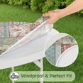 thumbnail image 5 of Pioneer Flower Floral Print Pattern Round Fitted Tablecloth with Elastic Edge,Dining Table Cover Waterproof,Outdoor Round Tablecloth for Camping,Dining,Indoor and Outdoor, 5 of 7