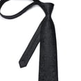 thumbnail image 3 of Mens Floral Tie Set Classic Woven Necktie with Pocket Square Cufflinks & Tie Clip Wedding Black, 3 of 6