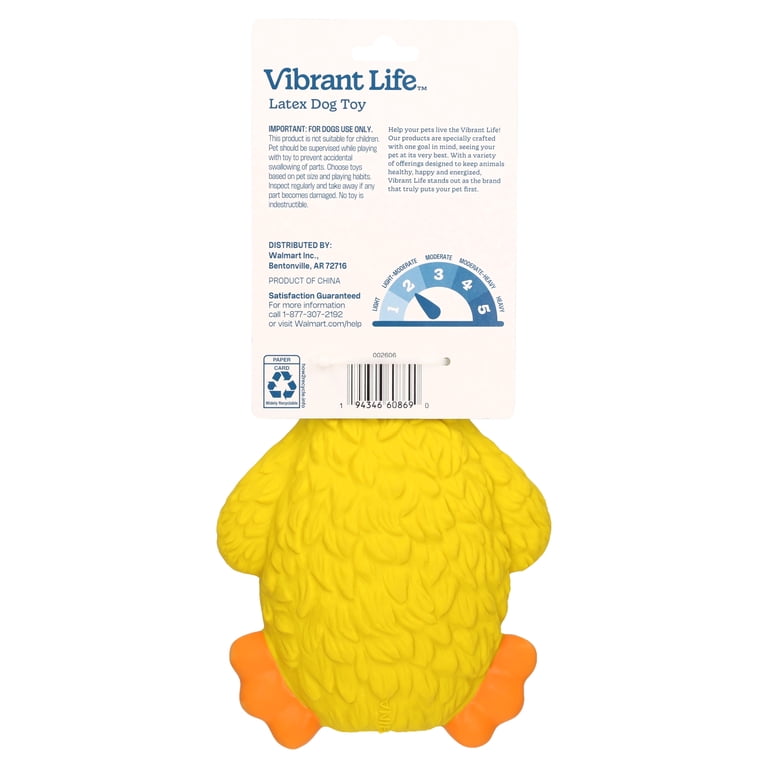 Vibrant Life Yellow Duck Latex Dog Toy, Squeaker photo 8