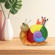 thumbnail image 4 of Maceta de resina con forma de caracol arcoíris para jardín, sala de estar, decoración de mesa, animales, 4 of 5