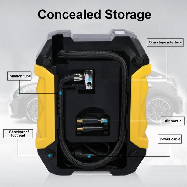 ECCOMUM voiture Portable pompe à Air affichage numérique gonflage rapide  arrêter automatiquement la détection de pression des pneus avec lampe de  nuit 