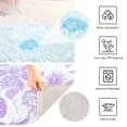 thumbnail image 6 of 2 Piece Soft Bathroom Rug Set Lilac Floral Motifs Bath Mat and U-Shaped Toilet Contour Rug (16"x24"+20"x24"), 6 of 9