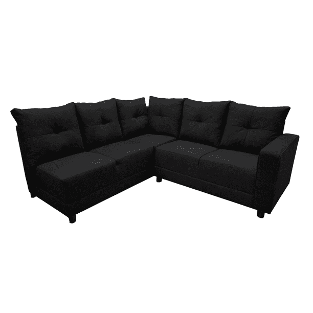 Sala Esquinera El Bazar Store Loki Negro 200x215 cm Tela Lino Nacional Modular