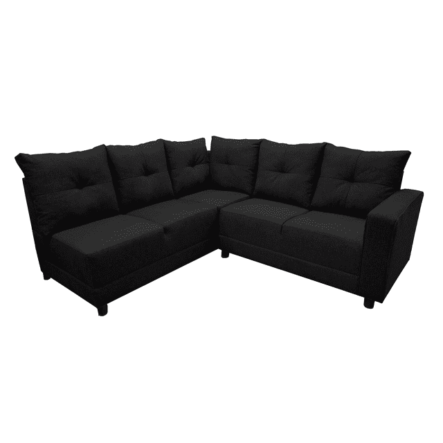 Sala Esquinera El Bazar Store Loki Negro 200x215 cm Tela Lino Nacional Modular