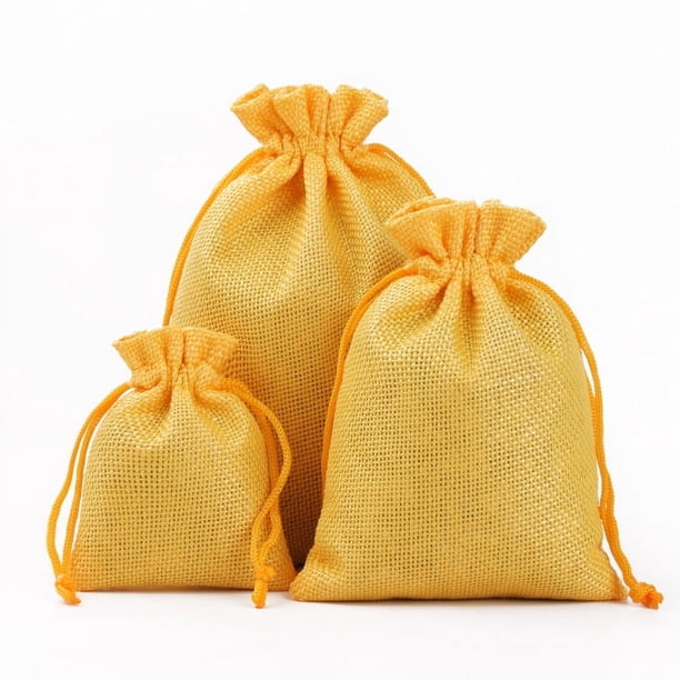 Bolsa de regalo de Navidad para guardar joyas, bolsita con cordón, bolsa de lino de imitación