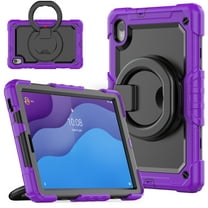 Dteck Rugged Case for Lenovo Tab M10 HD 2nd Gen TB-X306X / Smart Tab M10 HD 2nd Gen TB-X306F 10.1" 2020, Heavy Duty Shockproof Cover Case with Built-in Screen Protector,Purple Black