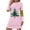 Pink-1, variant on Women's Christmas Dress Long Sleeve Crewneck Printed Pullover Mini Home Pjs Skirt Red M