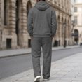 thumbnail image 5 of Dwelliawo Mens Hoodie Sweatsuit 2 Piece Solid Color Full Zip Fleece Pullover Hoodies Jogging Sport Pants Set Sweat Winter Suit with Pockets Dark Gray S, 5 of 7