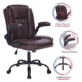 thumbnail image 5 of JONPONY 400LBS Wide Office Chair Ergonomic Computer Desk Chair, Big and Tall Leather High Back Executive Leather Chair Adjustable Task Chair Lumbar Back Support Design,Brown, 5 of 10
