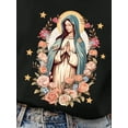 thumbnail image 7 of Short Sleeved T-Shirt With Virgin Mary Pattern Graphic Tees Women Tops, Casual Sporty Tee, Summer Gifts, 7 of 7