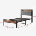 thumbnail image 3 of Tcbosik Platform Bed with Charging Station and Storage Headboard, Twin Size Metal Bed Frame, Easy Assembly, Brown, 3 of 8