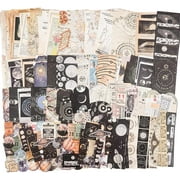 TAZEMAT 200Pcs Vintage Scrapbook Supplies DIY Paper Stickers Aesthetic Craft Kits for Art Journaling Bullet Notebook Collage Album（Celestial）