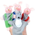 thumbnail image 1 of Juguete de historia de marionetas de dedo de tres cerditos y lobo, muñeca de teatro de narración de cuentos para niños pequeños (tres cerditos y lobo), 1 of 5