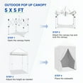 thumbnail image 5 of COOS BAY 5x5 Instant Pop Up Canopy Tent with 4 Removable Sun Walls, Lightweight Compact Portable Canopy with Carry Bag,White, 5 of 9