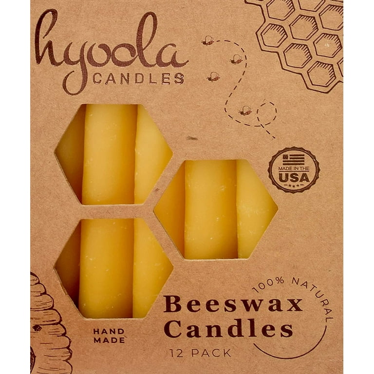  Hyoola Beeswax Candles 12 Pack – Handmade, All Natural